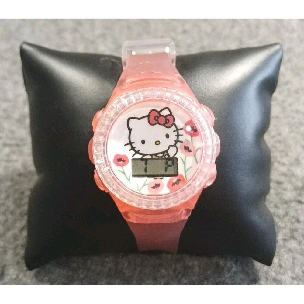 Sanrio Hello Kitty Kids LCD Watch – Pink Glitter Strap